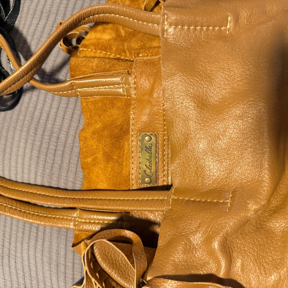 Cleobella Caramel Leather Shoulder Bag